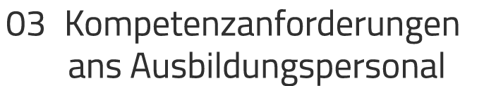 03 Kompetenzanforderungen ans Ausbildungs­personal